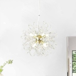 Lustre élégant en cristal avec suspension en forme de pissenlit