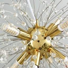 Lustre élégant en cristal avec suspension en forme de pissenlit