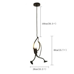 Lampe suspendue moderne et simple en forme de petit bonhomme, lumière créative