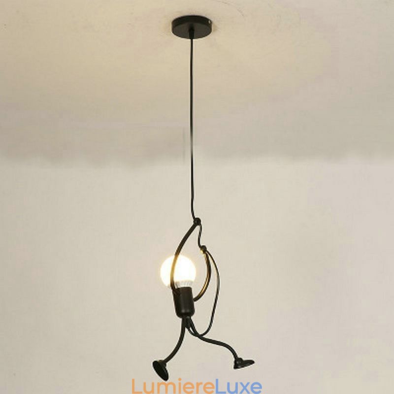 Lampe suspendue moderne et simple en forme de petit bonhomme, lumière créative