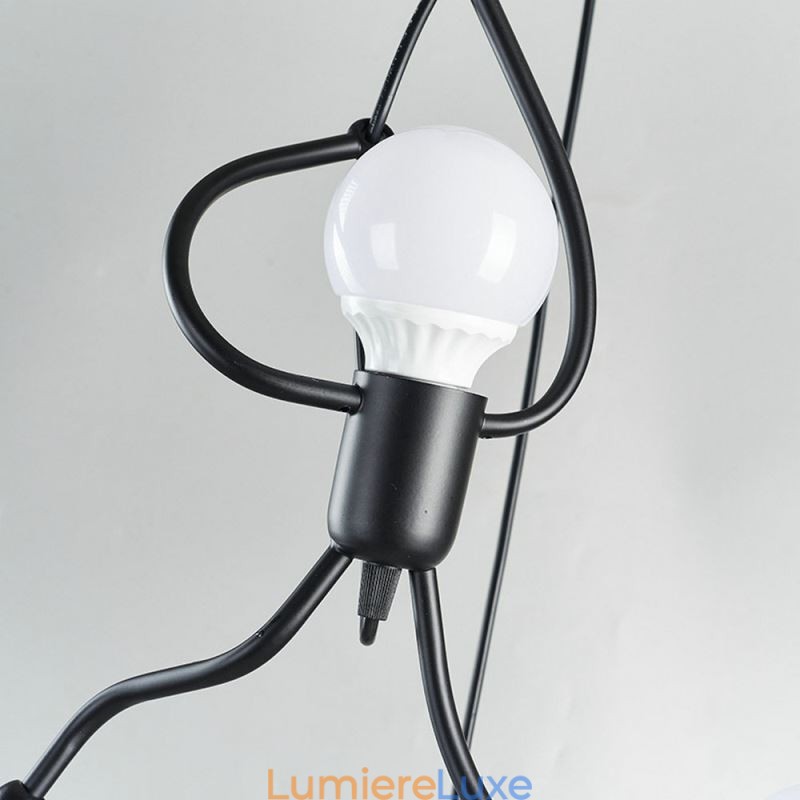Lampe suspendue moderne et simple en forme de petit bonhomme, lumière créative