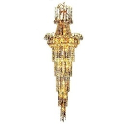 Lustre européen en cristal à long pendentif