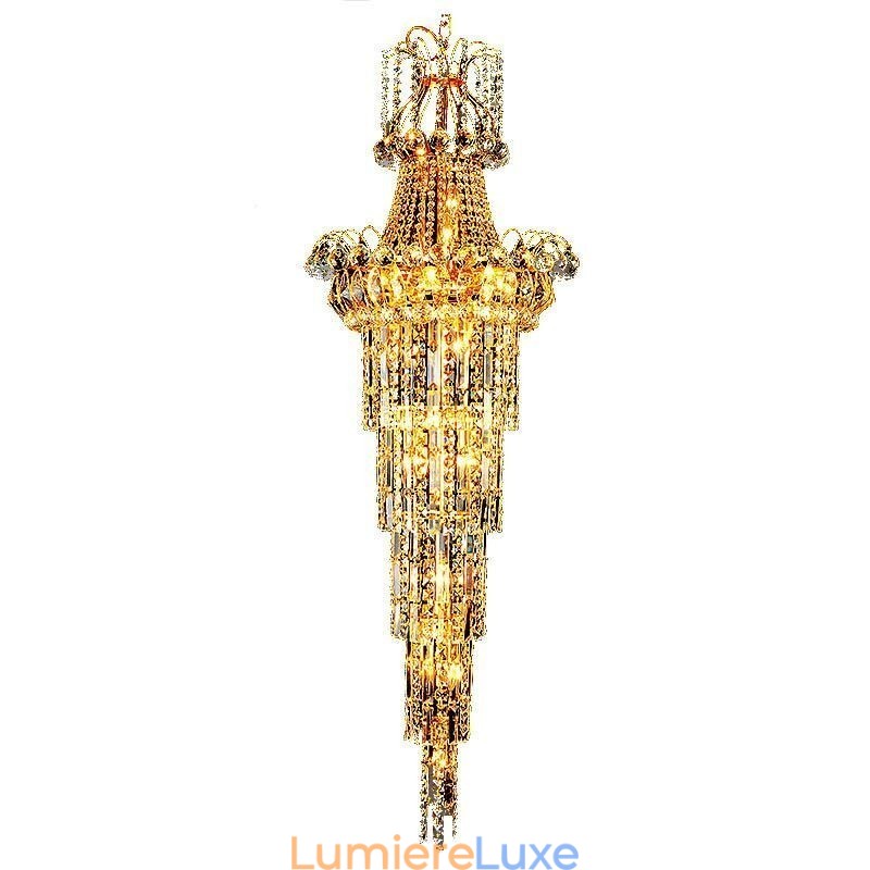 Lustre européen en cristal à long pendentif