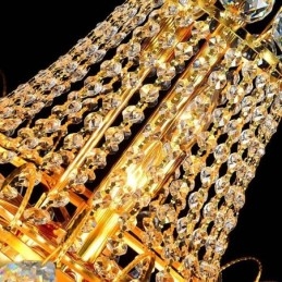 Lustre européen en cristal à long pendentif