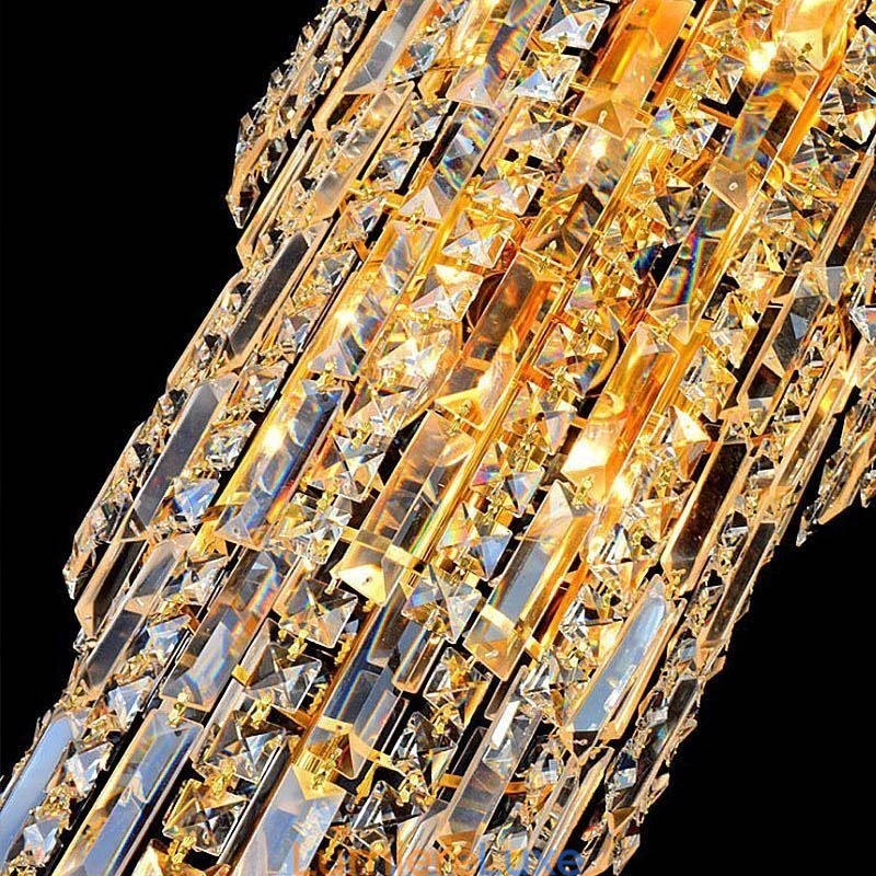 Lustre européen en cristal à long pendentif