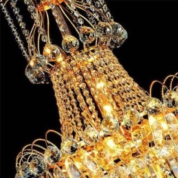 Lustre européen en cristal à long pendentif