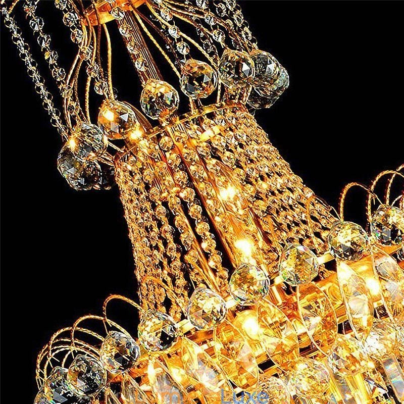 Lustre européen en cristal à long pendentif