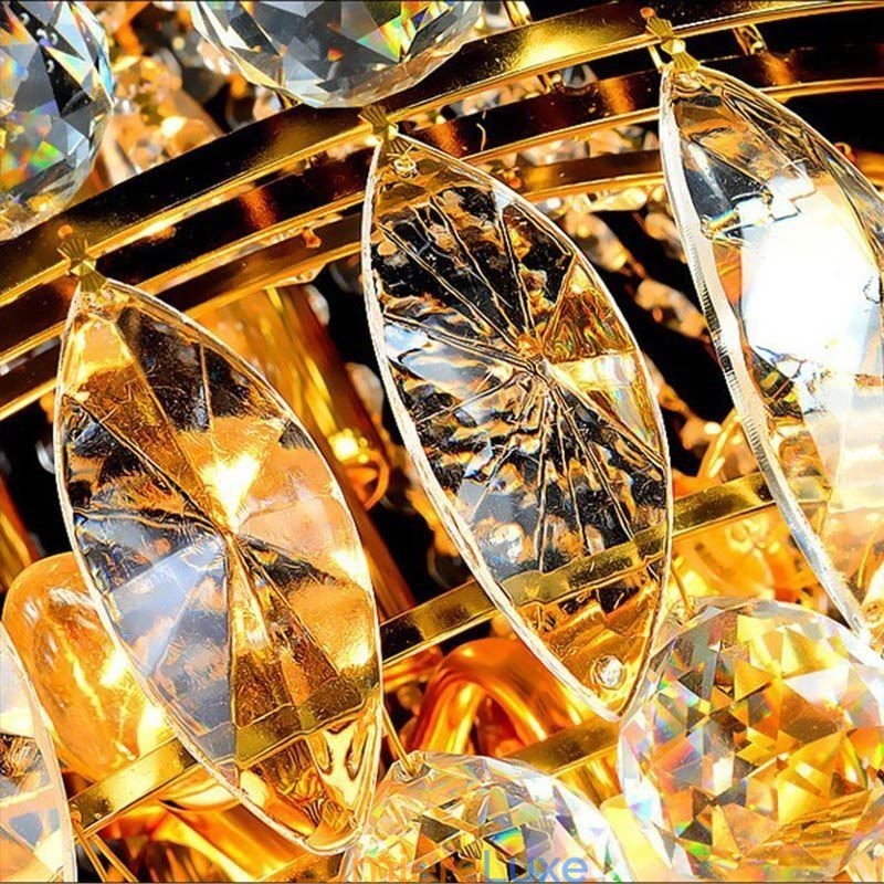 Lustre européen en cristal à long pendentif