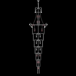Lustre européen en cristal à long pendentif