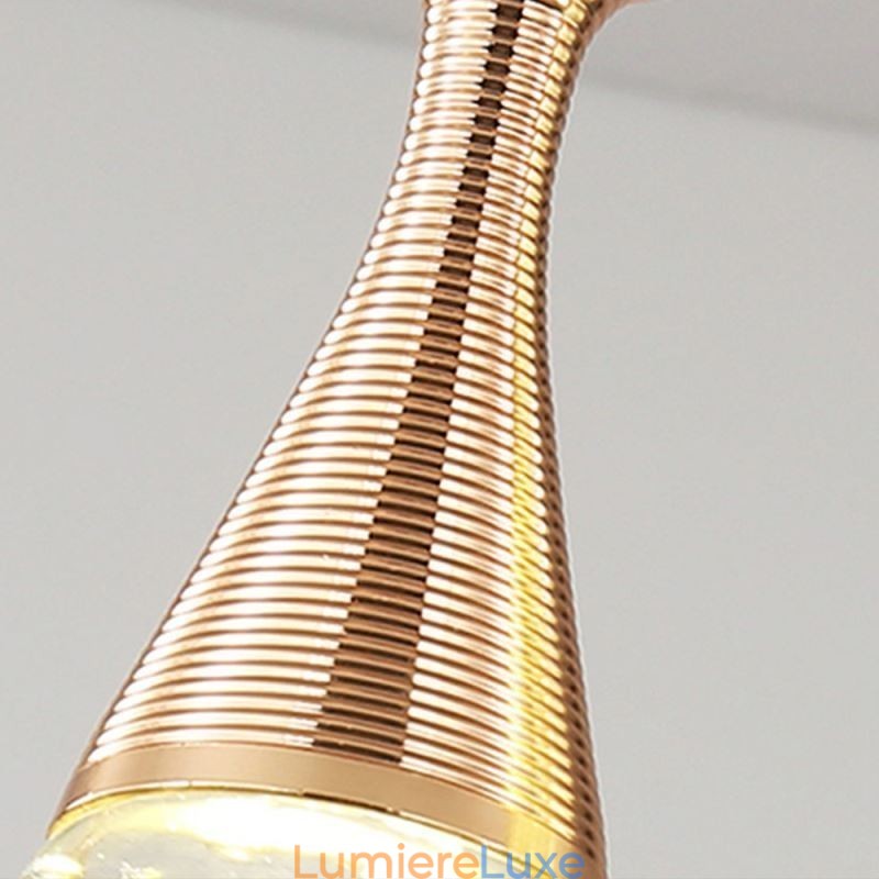 Suspension en forme de larme en verre grainé