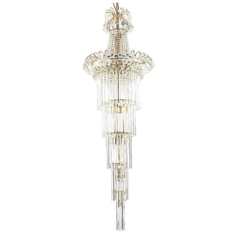 Lustre élégant en cristal à long pendentif