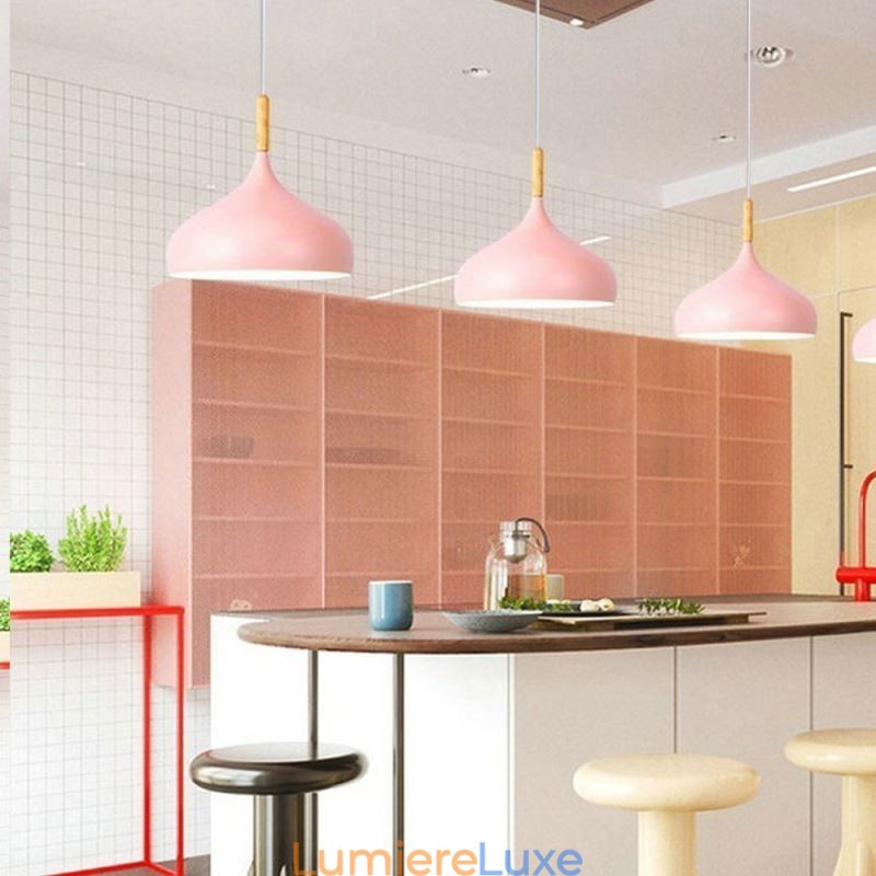 Suspension moderne en aluminium style macaron, luminaire réglable pour la maison