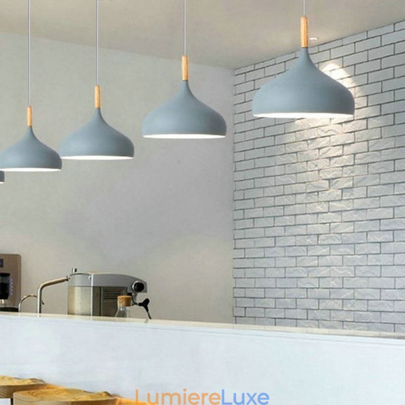 Suspension moderne en aluminium style macaron, luminaire réglable pour la maison