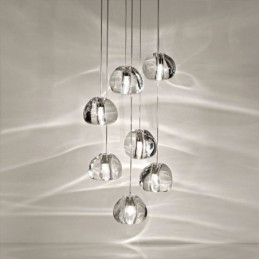 Suspension moderne en cristal avec abat-jour en cristal unique pour escalier duplex