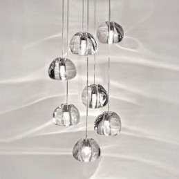 Suspension moderne en cristal avec abat-jour en cristal unique pour escalier duplex