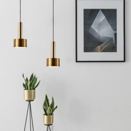 Lampe suspendue simple et moderne en forme de cylindre, éclairage en aluminium