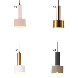 Lampe suspendue simple et moderne en forme de cylindre, éclairage en aluminium