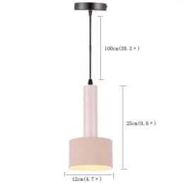 Lampe suspendue simple et moderne en forme de cylindre, éclairage en aluminium