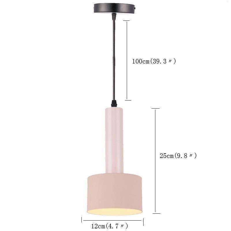 Lampe suspendue simple et moderne en forme de cylindre, éclairage en aluminium