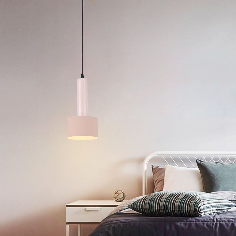 Lampe suspendue simple et moderne en forme de cylindre, éclairage en aluminium
