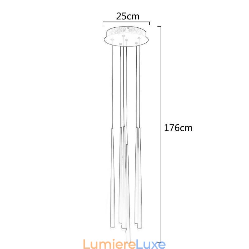 Suspension Meteorer à 6 lumières