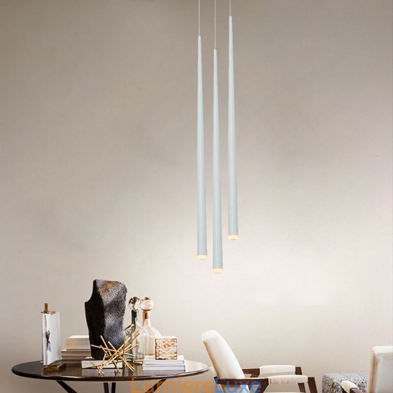 Lampe suspendue simple et moderne en forme de cylindre, éclairage pluie de météores