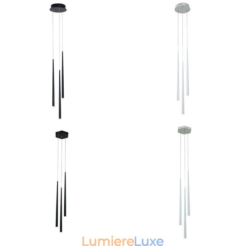 Lampe suspendue simple et moderne en forme de cylindre, éclairage pluie de météores
