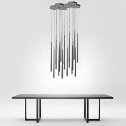 Lampe suspendue simple et moderne en forme de cylindre, éclairage pluie de météores