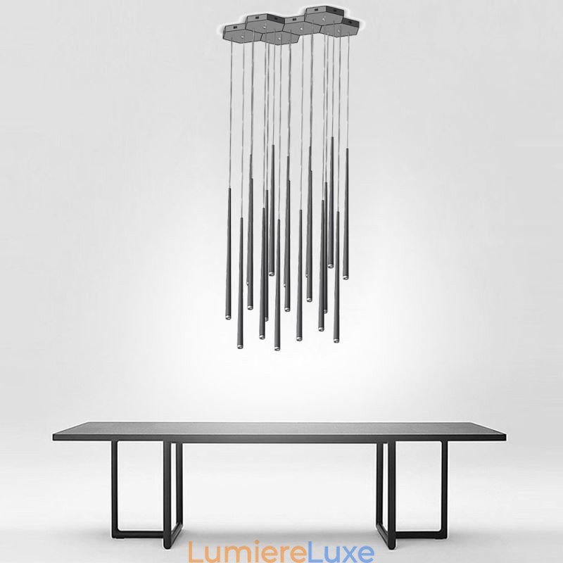 Lampe suspendue simple et moderne en forme de cylindre, éclairage pluie de météores