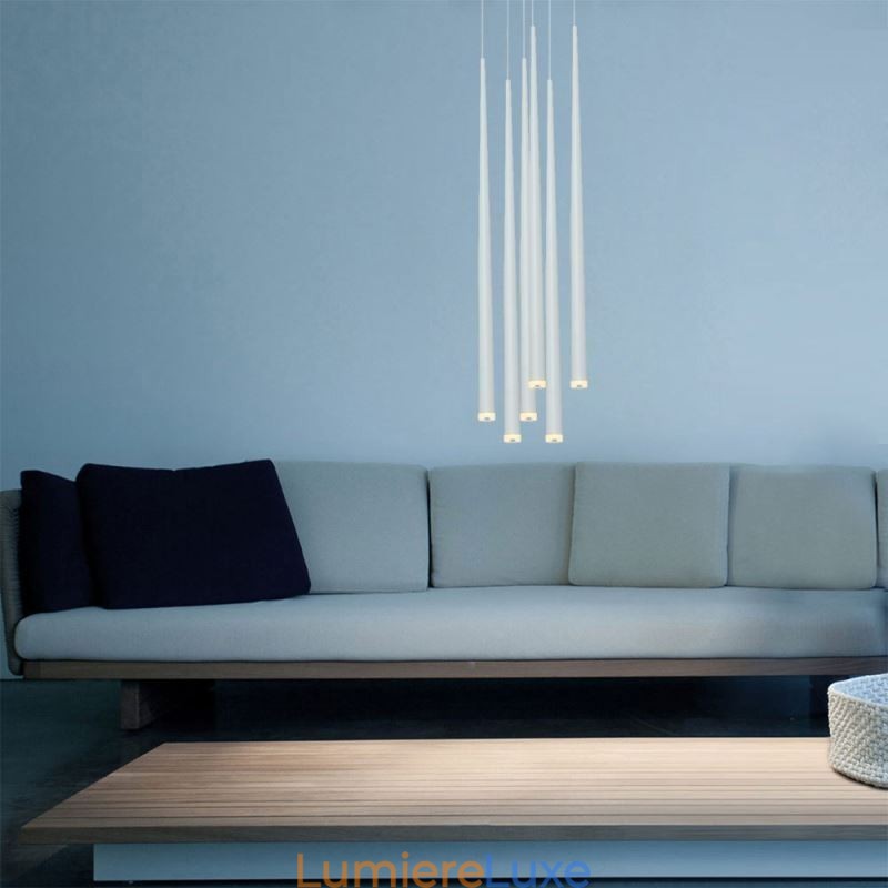 Lampe suspendue simple et moderne en forme de cylindre, éclairage pluie de météores