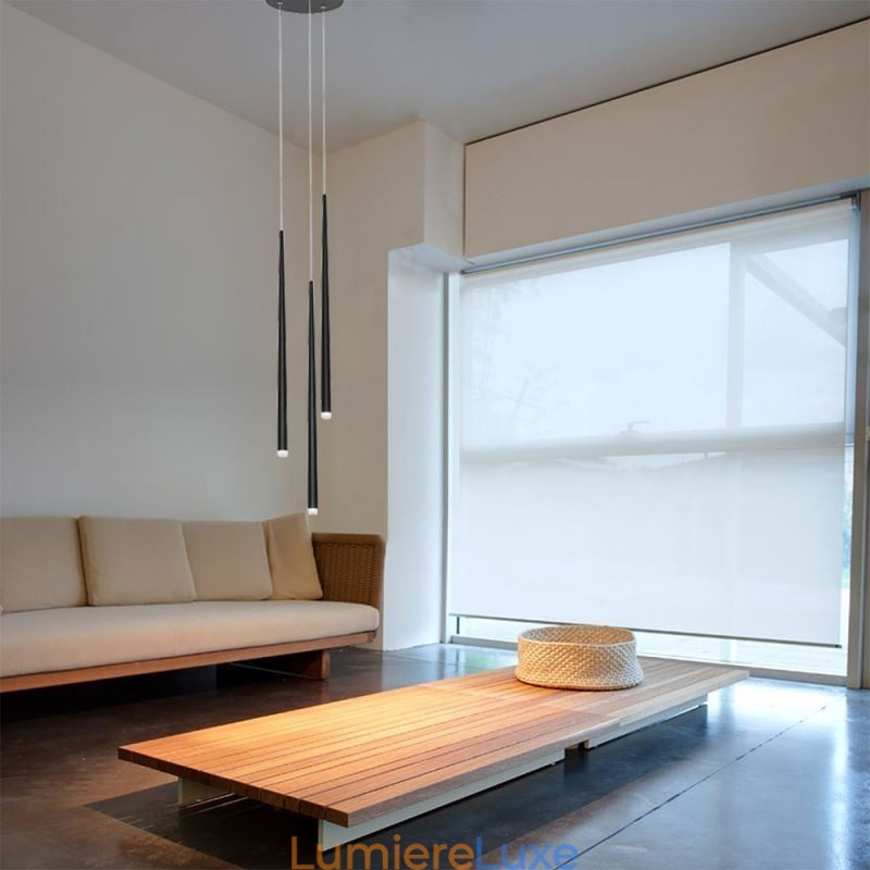 Lampe suspendue simple et moderne en forme de cylindre, éclairage pluie de météores