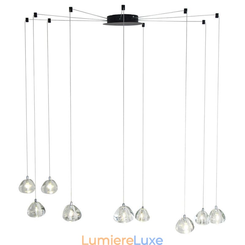 Lustre en cristal moderne à suspension, éclairage d'intérieur
