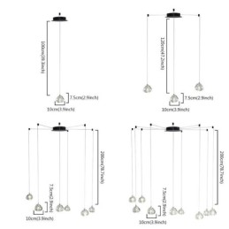 Lustre en cristal moderne à suspension, éclairage d'intérieur