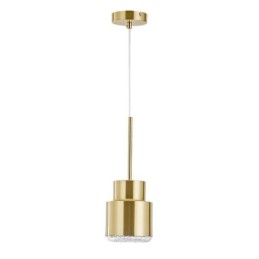 Suspension en verre postmoderne, lampe cylindrique dorée, éclairage lumineux