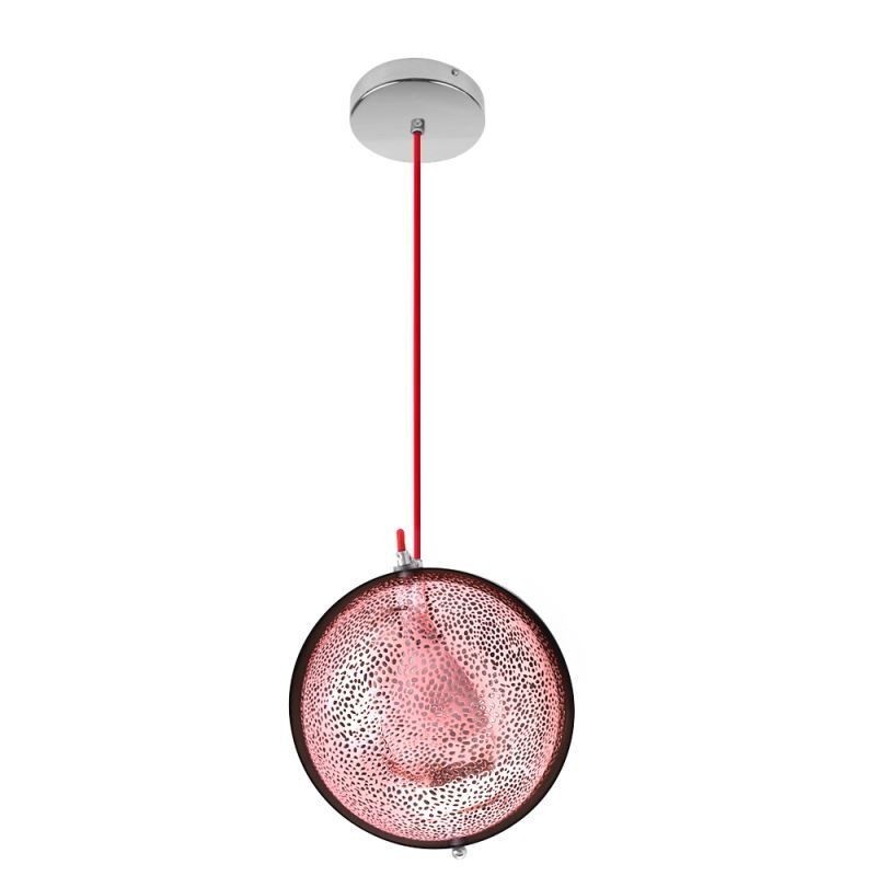 Suspension moderne en or rose avec abat-jour en verre demi-rond, luminaire décoratif pour café