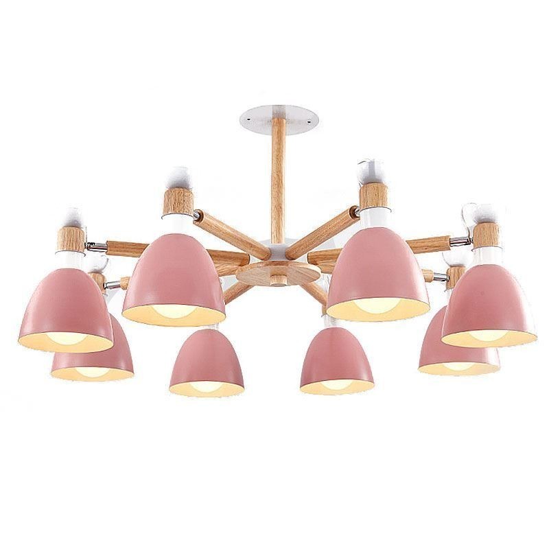 Suspension Macaron nordique, lustre créatif en bois
