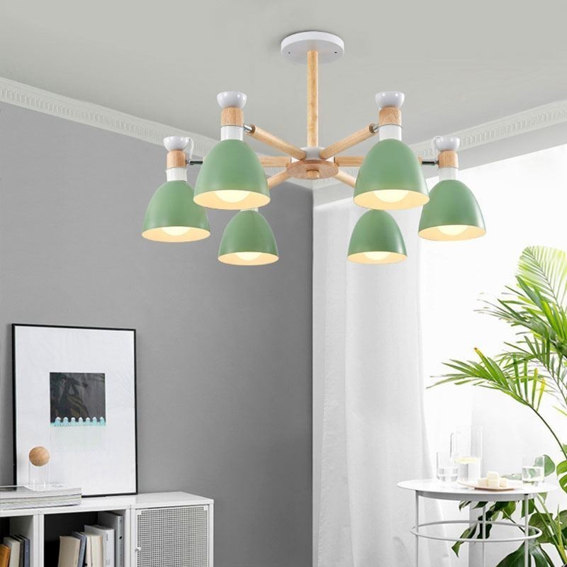 Suspension Macaron nordique, lustre créatif en bois