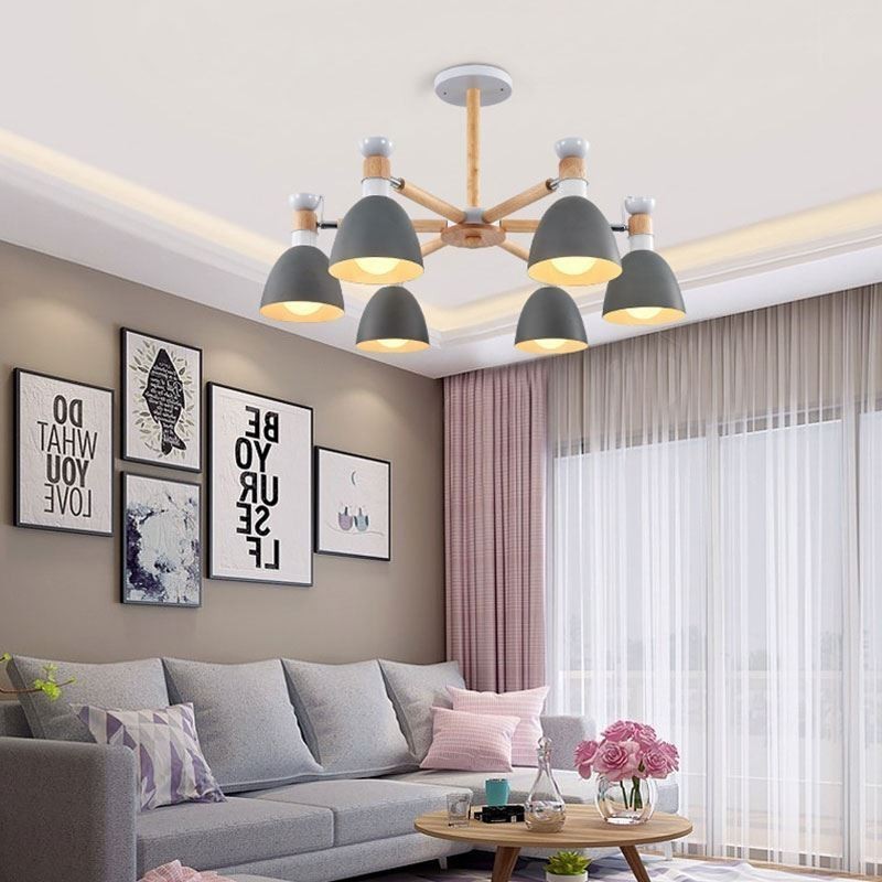 Suspension Macaron nordique, lustre créatif en bois
