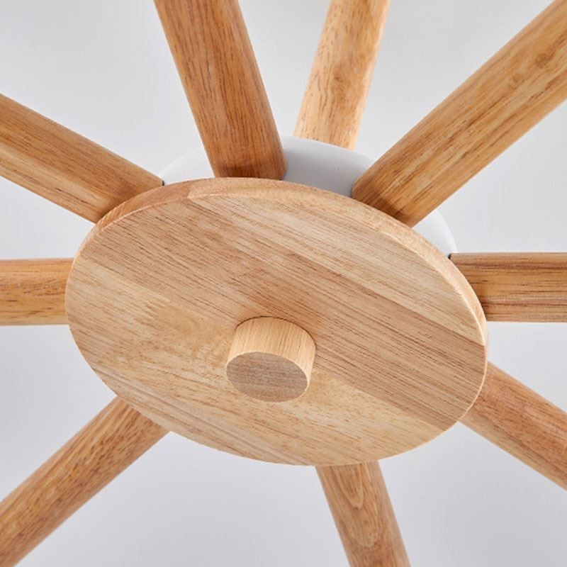 Suspension Macaron nordique, lustre créatif en bois