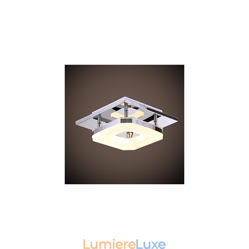 Plafonnier en acrylique moderne à 1 lumière, galvanoplastie en acier inoxydable