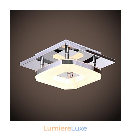 Plafonnier en acrylique moderne à 1 lumière, galvanoplastie en acier inoxydable Plafonnier en acrylique moderne à 1 lumière, galvanoplastie en acier inoxydable
