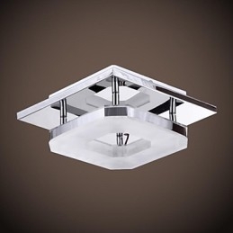 Plafonnier en acrylique moderne à 1 lumière, galvanoplastie en acier inoxydable