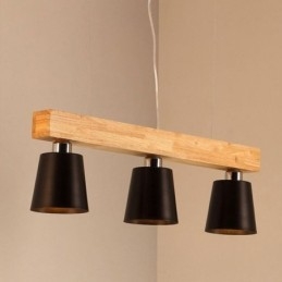 Lustre en bois nordique unique, suspension droite pour café