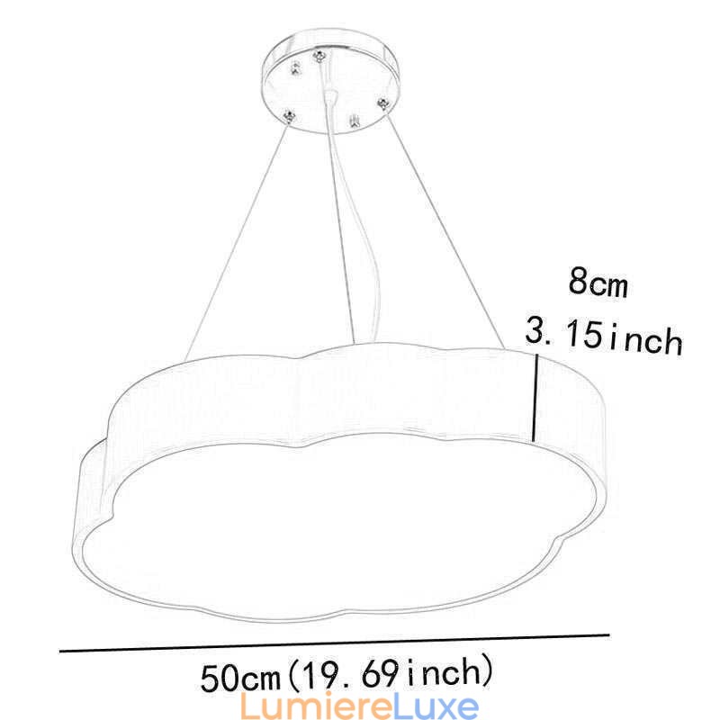 Lampe suspendue moderne et simple en forme de nuage, design créatif et dessin animé