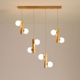 Suspension en bois Magic Bean Cluster Plafonnier Îlot