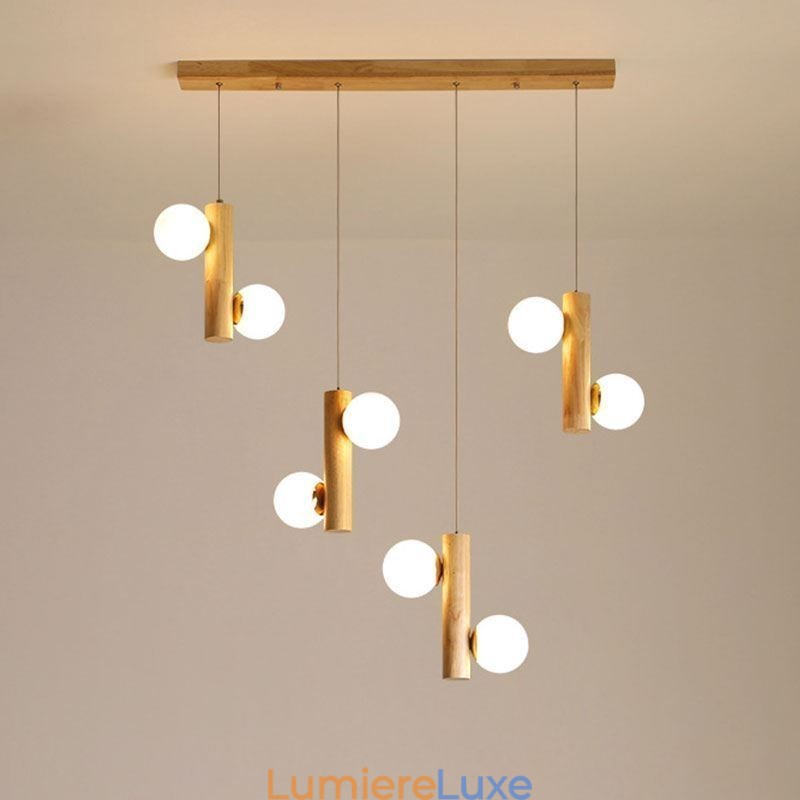 Suspension en bois Magic Bean Cluster Plafonnier Îlot