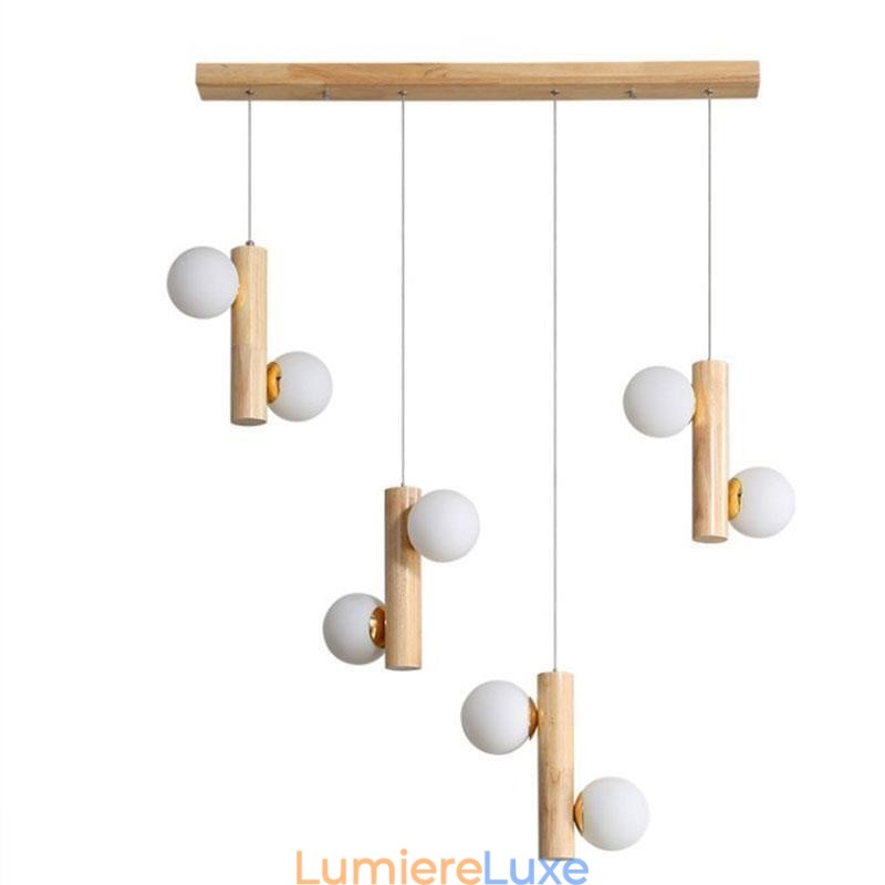 Suspension en bois Magic Bean Cluster Plafonnier Îlot