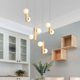 Suspension en bois Magic Bean Cluster Plafonnier Îlot
