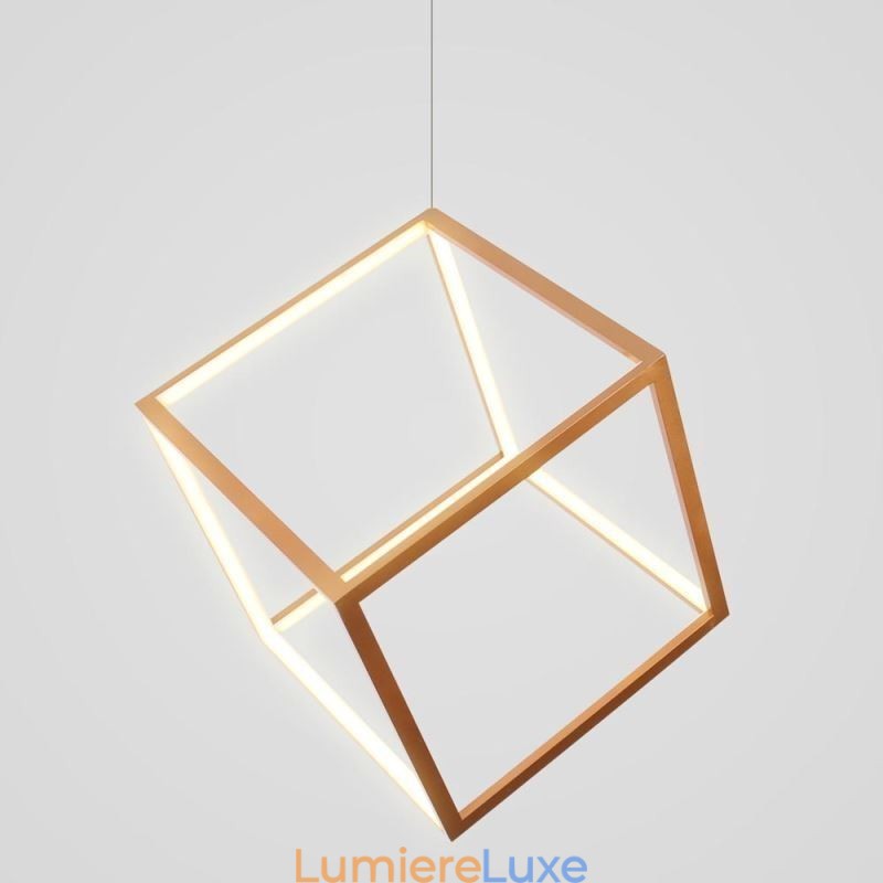 Suspension postmoderne géométrique dorée