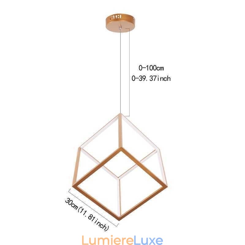 Suspension postmoderne géométrique dorée